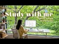 ☀️4-HOUR STUDY WITH ME Sunny Day in Forest 🎹 Calm Piano 🍃 Relaxing Nature Sounds | 50/10 Pomodoro