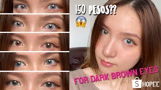 【REVIEW】Eyeshare - 150 Pesos Cheap Natural Contact Lens For Dark Brown Eyes I Shopee Haul