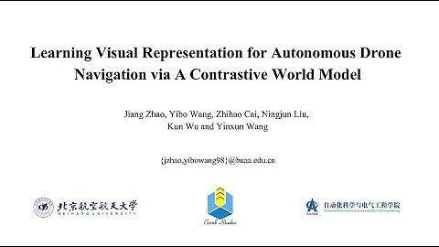 Learning Visual Representation for Autonomous Drone Navigation via A Contrastive World Model.