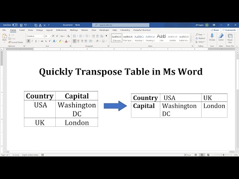 Quickly transpose a table in Word: 2 Methods [2021]