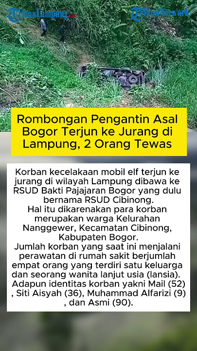 Rombongan Pengantin Asal Bogor Terjun ke Jurang di Lampung, 2 Orang Tewas