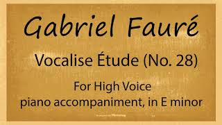 Vocalise Etude No 28, for High Voice