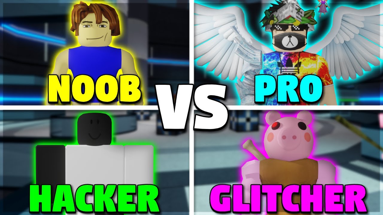 Noob Vs Pro Vs Hacker Vs Glitcher Roblox Piggy Youtube