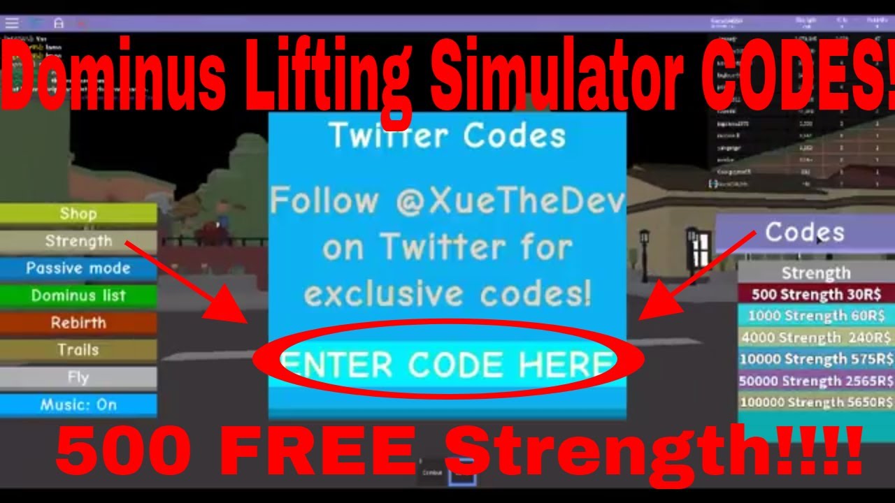 Dominus Lifting Simulator Codes 500 Free Strength YouTube