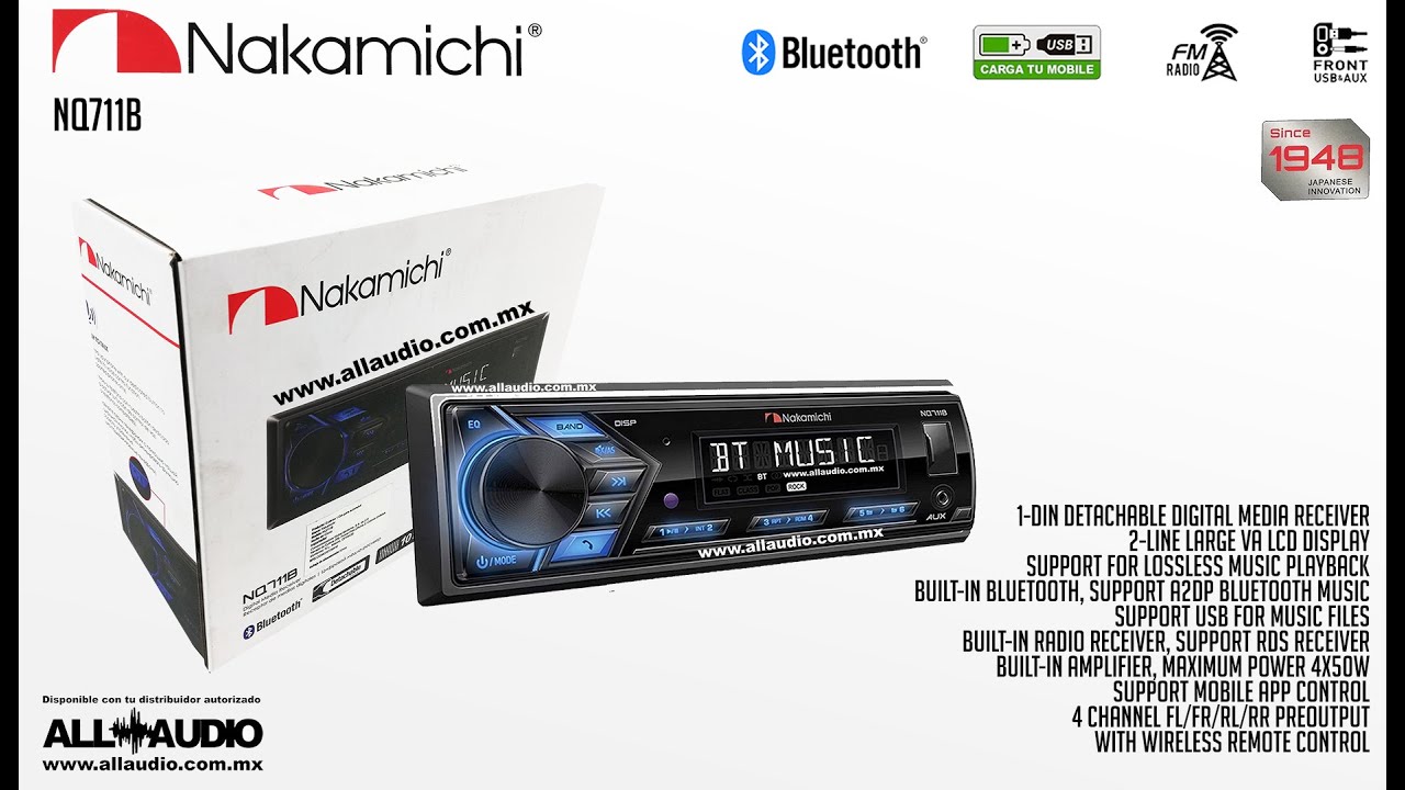 Nakamichi NQ723BD 1 DIN radio bluetooth