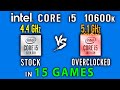 Intel core i5 10600 vs i5 10600k разгон 5.1 ГГц в 15 Играх или i5 10600k сток vs OC