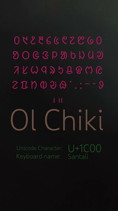 Ol Chiki Unicode Character & Keyboard
