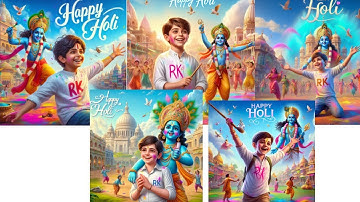 Krishna ke Sath Holi 3D Image Kaise Create Kare | Holi images Create Bing ||Holi Ai Photo Editing