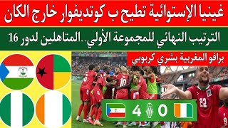 غينيا الاستوائية تطيح بكوت ديفوار 0/4..ترتيب المجموعة الاولى كأس أمم أفريقيا..الصاعدين لدور ال16