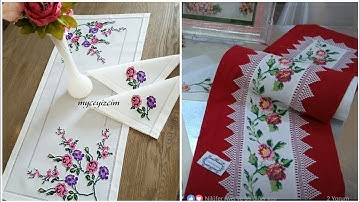 Top Class Cross-stitch Hand Embroidered Table Runner Designs And Patterns Ideas