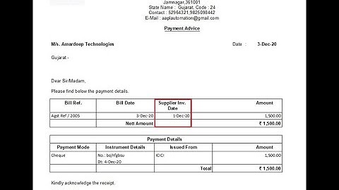 Tally Add On : Supplier Invoice No. & Date in Ledger Statement and Purchase Register in Tally