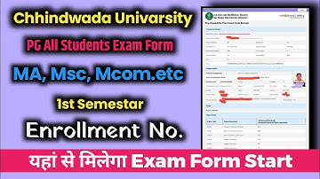 pg all students exam form/chhindwada univarsity/ma msc mcom 1st semestar exam form 2023