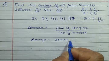 Find the average of all prime numbers between 30 and 50
