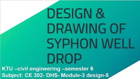 syphon well drop design and drawing, cross drainage works, S6, KTU, DHS, lecture module 3