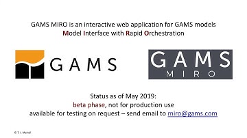 Interactive web application with GAMS Miro v0.4