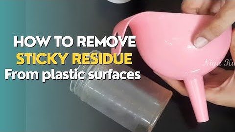 How to remove sticky residue from plastic surface using baking soda and oil | Niya Kumar