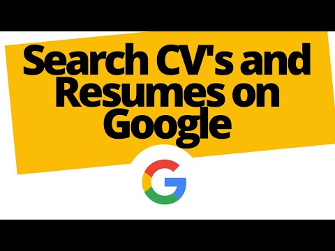 Search for CV and Resumes in Google - Find candidates for free
