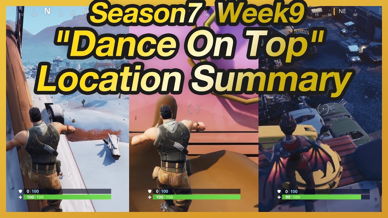no dance locations fortnite season 7 - fortnite season 7 week 9 dance on top challenge location  fortnite season 7 week 9 dance on top challenge location - no dance locations fortnite season 7