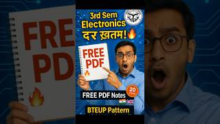 3rd Sem Electronics Darr Khatam! 😍 FREE PDF Notes + Secret Trick | BTEUP