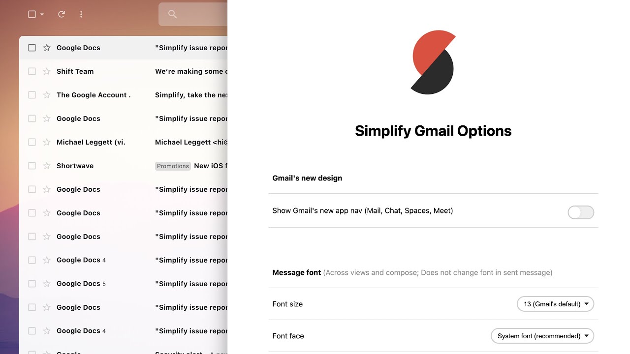 Simplify Gmail