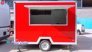 10FT Red Single Window Square Food Trailer