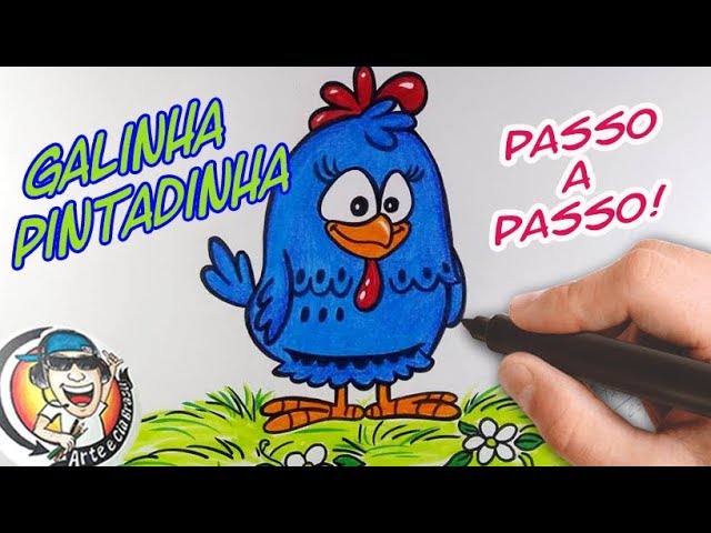 COMO DESENHAR A GALINHA PINTADINHA /// HOW TO DRAW PAINTED CHICKEN 