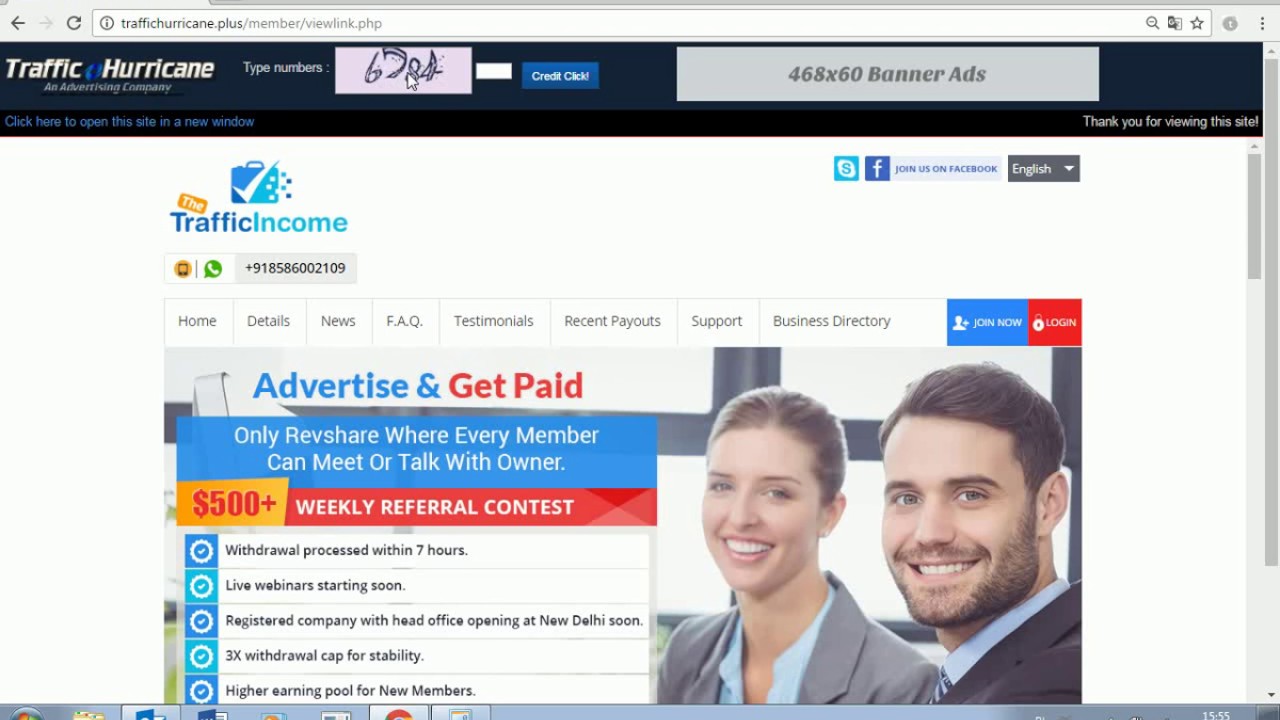 Traffic Hurricane How To Earn With Free Account