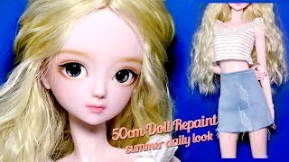 [Doll Repaint] 나나의 썸머 데일리 스타일 - 50cm 중국 구체관절인형 리페인팅 Summer daily look /딩가의 회전목마 (DINGA)