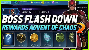 Injustice 2 Mobile | Boss Flash Down | Rewards Advent Of Chaos | Heroic 4 Tier 1
