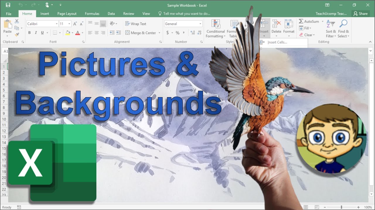 Adding Pictures And Backgrounds Into Excel Youtube