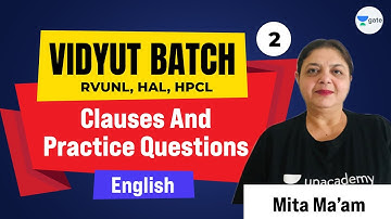Clauses & Practice Questions | L:2 | #English | #RVUNL #HAL #HPCL | Vidyut Batch | Mita ma