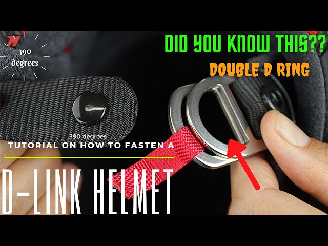 D-Ring helmet tutorial | How to fasten double D-link?? 🤔 🤔 | Step by Step guide | 390 degrees class=