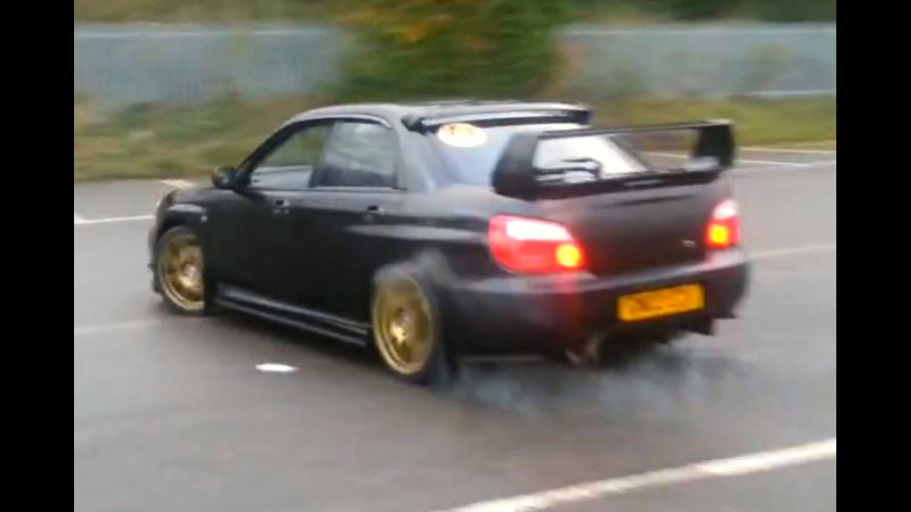 Brutal Subaru Impreza STI Big Donut and Powerslide - by @thatblueevo6