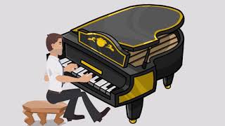 Playing piano with music | Crazytalk Animator 4 (CTA4) - musical funny