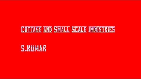 Cottage and Small Scale Industries for B.Com 1st year of HPU