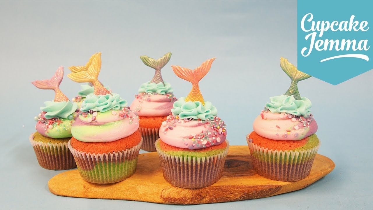 How To Make Beautiful MERMAID CUPCAKES | Cupcake Jemma | CupcakeJemma