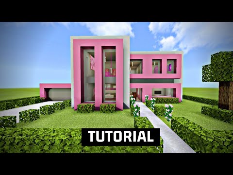 Cómo hacer una CASA MODERNA ROSA🌸Tutorial Minecraft / How to