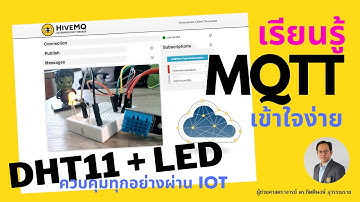 สาธิตการเชื่อมต่อ MQTT กับอุปกรณ์วัดอุณหภูมิ DHT11 และควบคุมเปิดปิดหลอด LED จากที่ไหนก็ได้