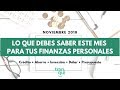 Lo que debes saber para tus finanzas personales en noviembre [2018]