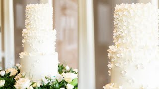 Cascading Edible Flower Wedding Cake | Cake Decorating Tutorial | Simple and Beautiful Wedding Cake