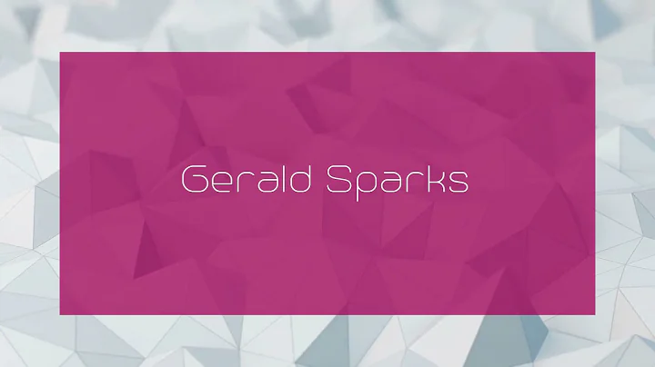Gerald Sparks - appearance