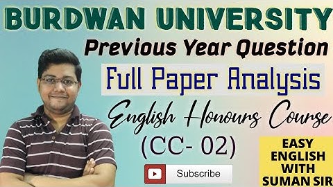 Burdwan University 1st Semester 2018 Question Paper Full Analysis || CC-2