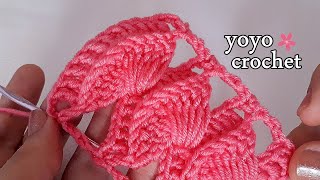 كروشية غرزة  !! مجسمة 3D/ جديدة لعمل بندانة ربطة شعر للبنات - crochet stitches headband #يويو_كروشية