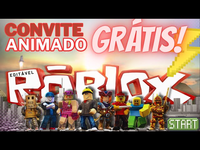 Grátis - Fazer convite online convite digital Roblox