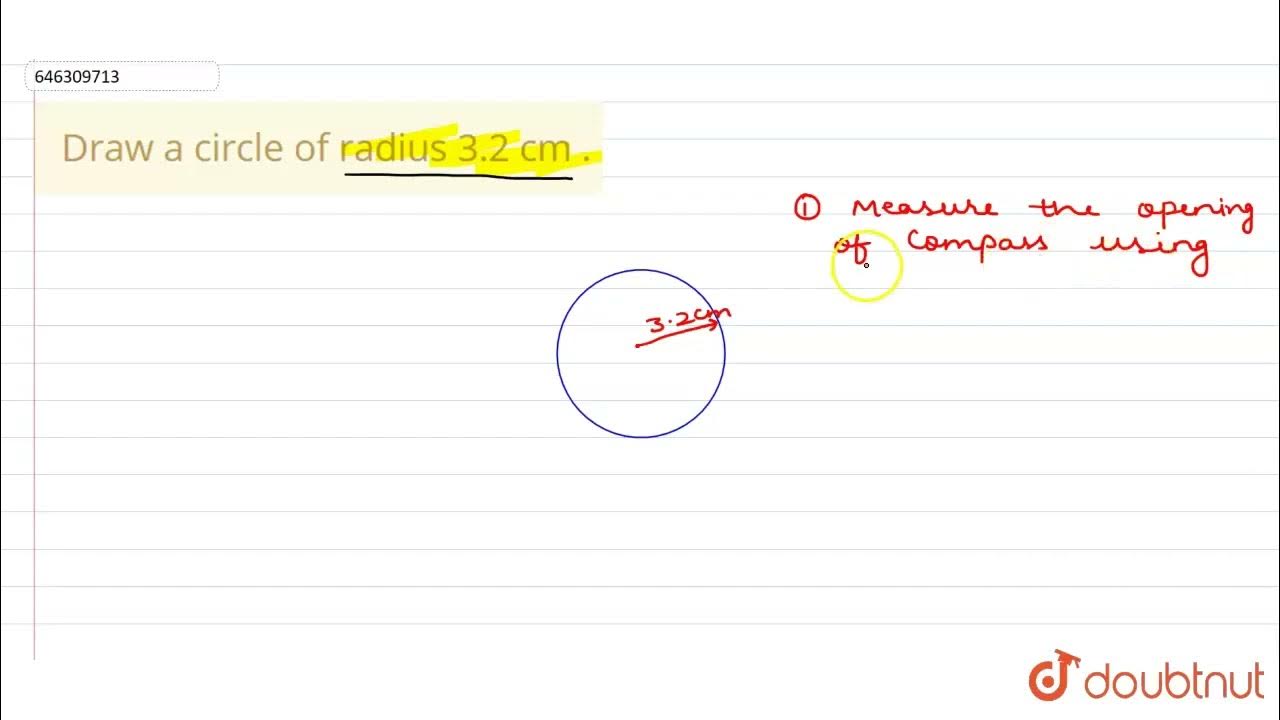 Draw a circle of radius 3.2 cm . CLASS 6 PRACTICAL GEOMETRY MATHS