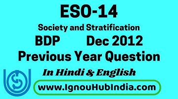 IGNOU ESO 14 Previous Year Question Paper December 2012 In Hindi & English | ESO-14 Sociology