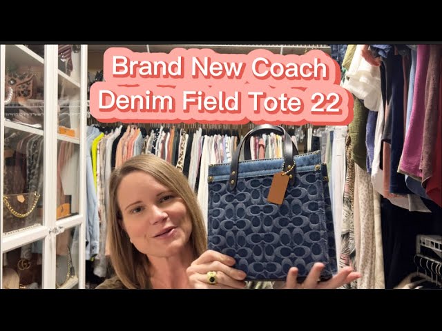 Coach Denim Field Tote 22 Unboxing 