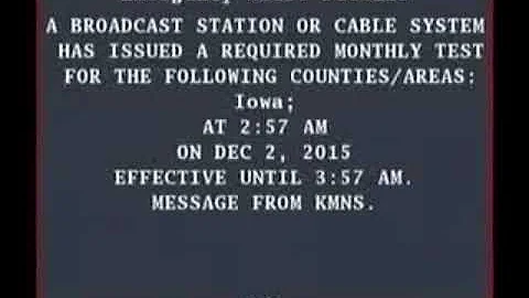 Iowa State Emergency Alert System Test - December 2nd, 2015