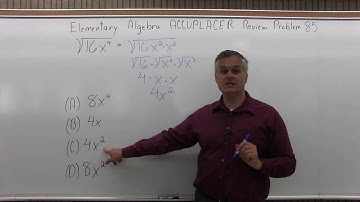 ACCUPLACER Review: Elementary Algebra Problem 85 - Mathematics with Dan Avedikian