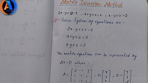 Matrix Inversion Method for Inter 1st year ap and ts